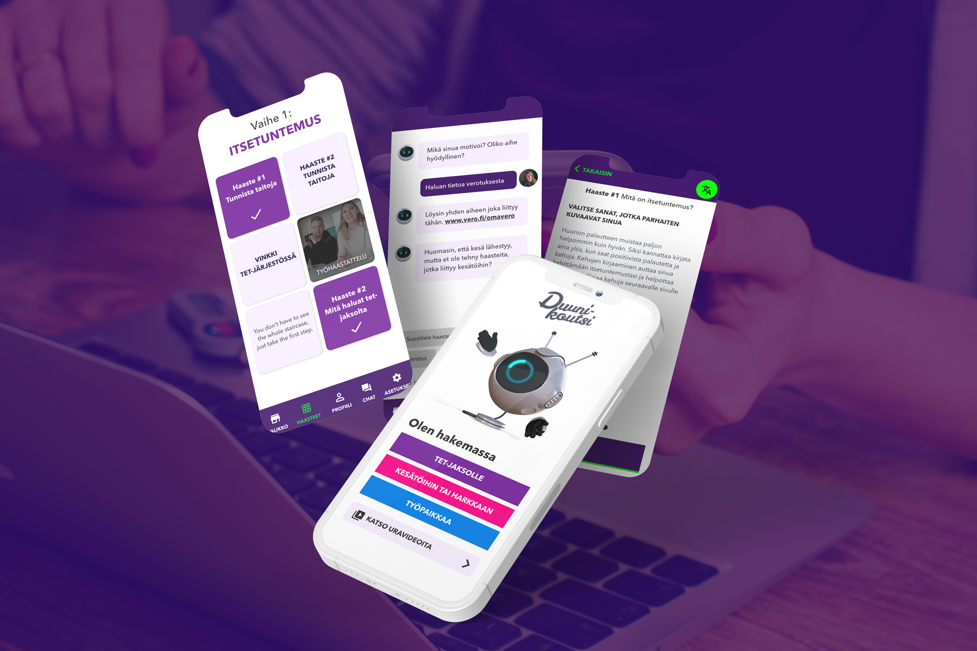 Duunikoutsi mobiilisovellus - työnhakupalvelu iOS ja Android laitteille